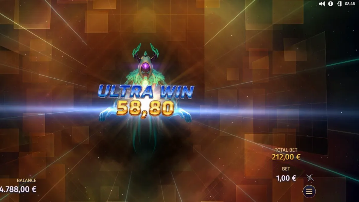 Tampilan visual futuristik dan kosmik dari slot Phantom Pulse dengan simbol-simbol geometris yang bersinar.