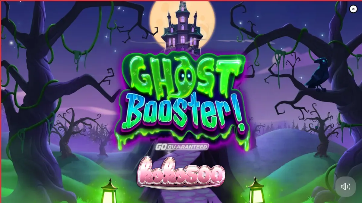 Tampilan visual slot Ghost Booster dengan tema Halloween yang ceria